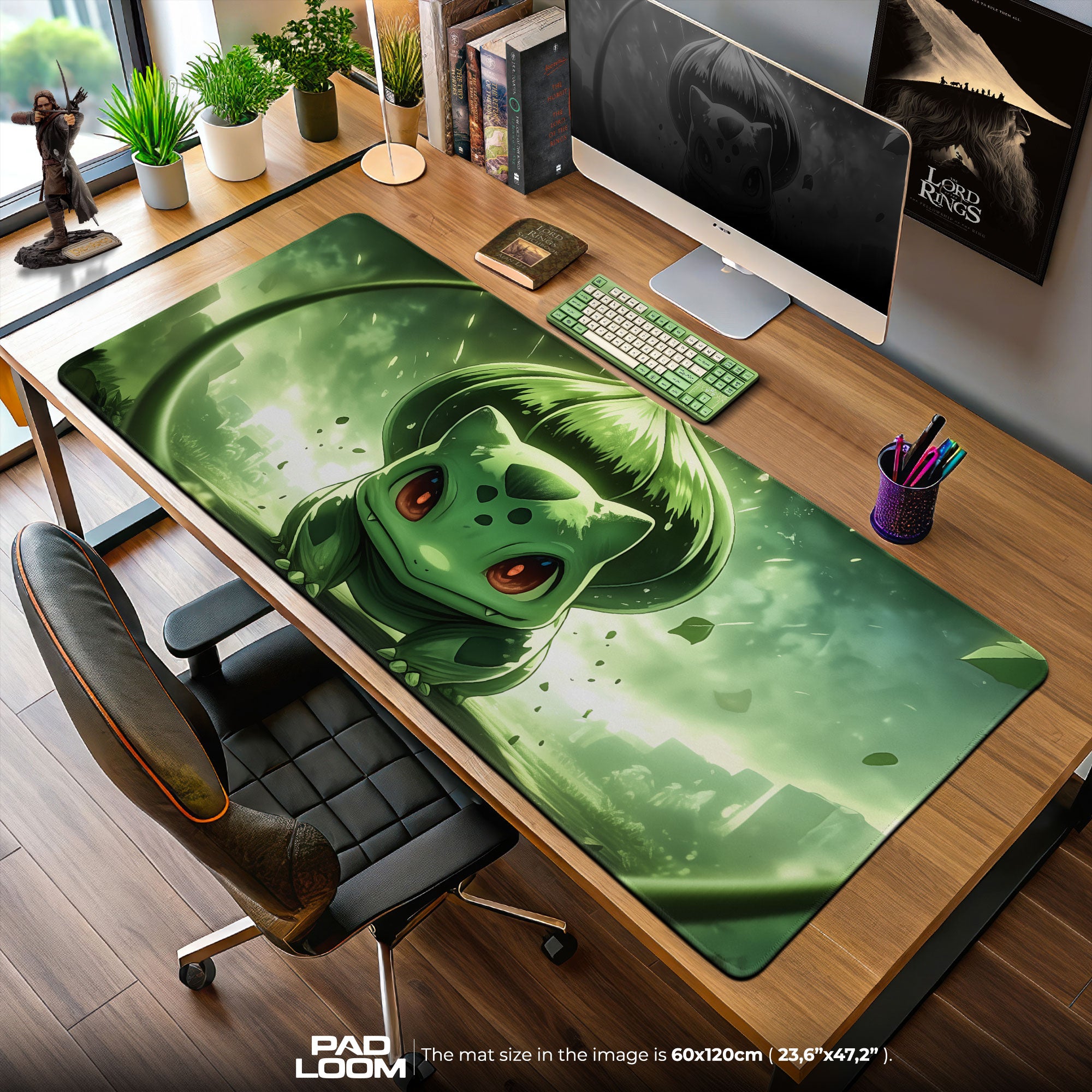 Bulbasaur Forest Pulse Mouse Pad, Pokémon Nature Spirit Gaming Desk Mat