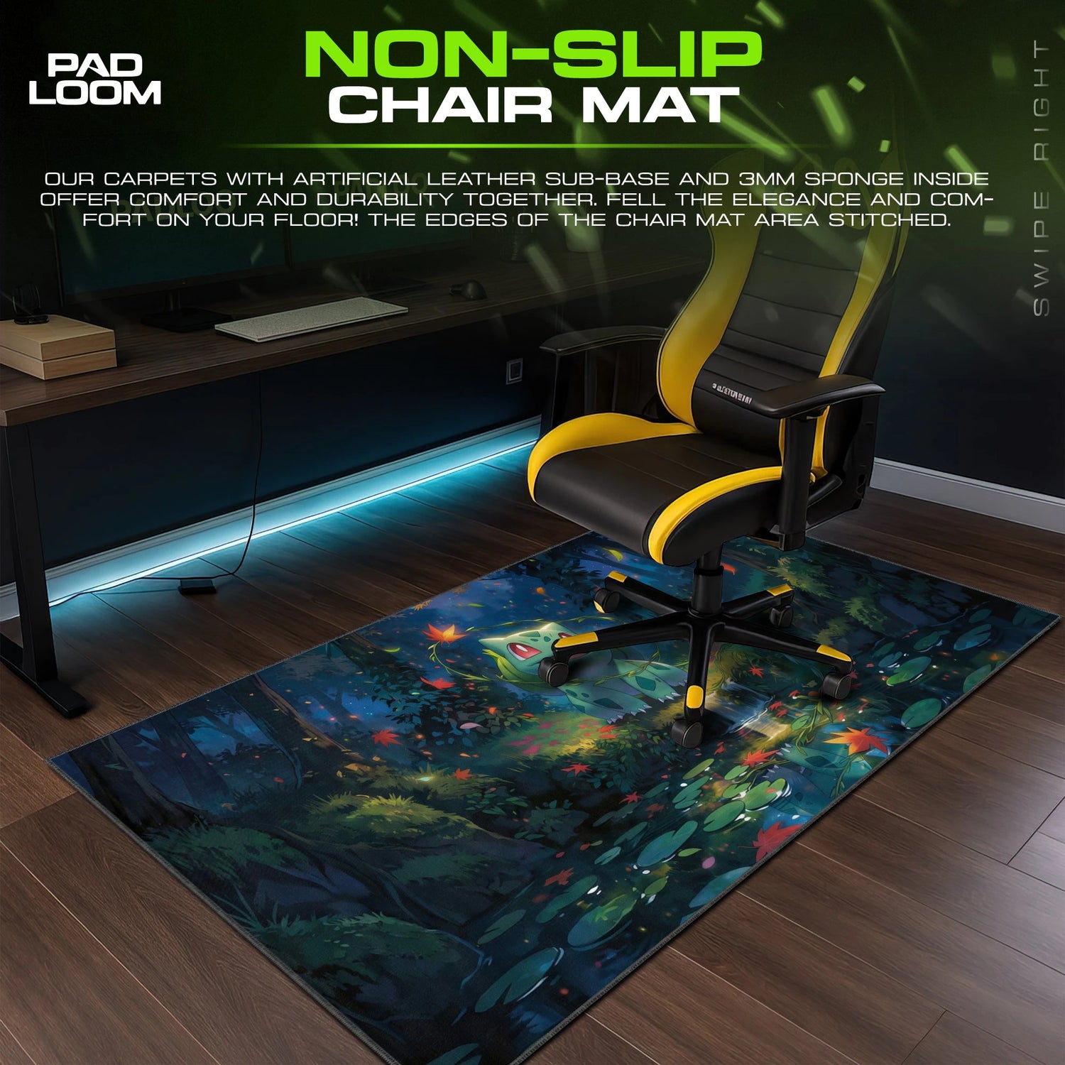 Bulbasaur Moonlit Pond Mouse Pad - Pokemon Desk Mat