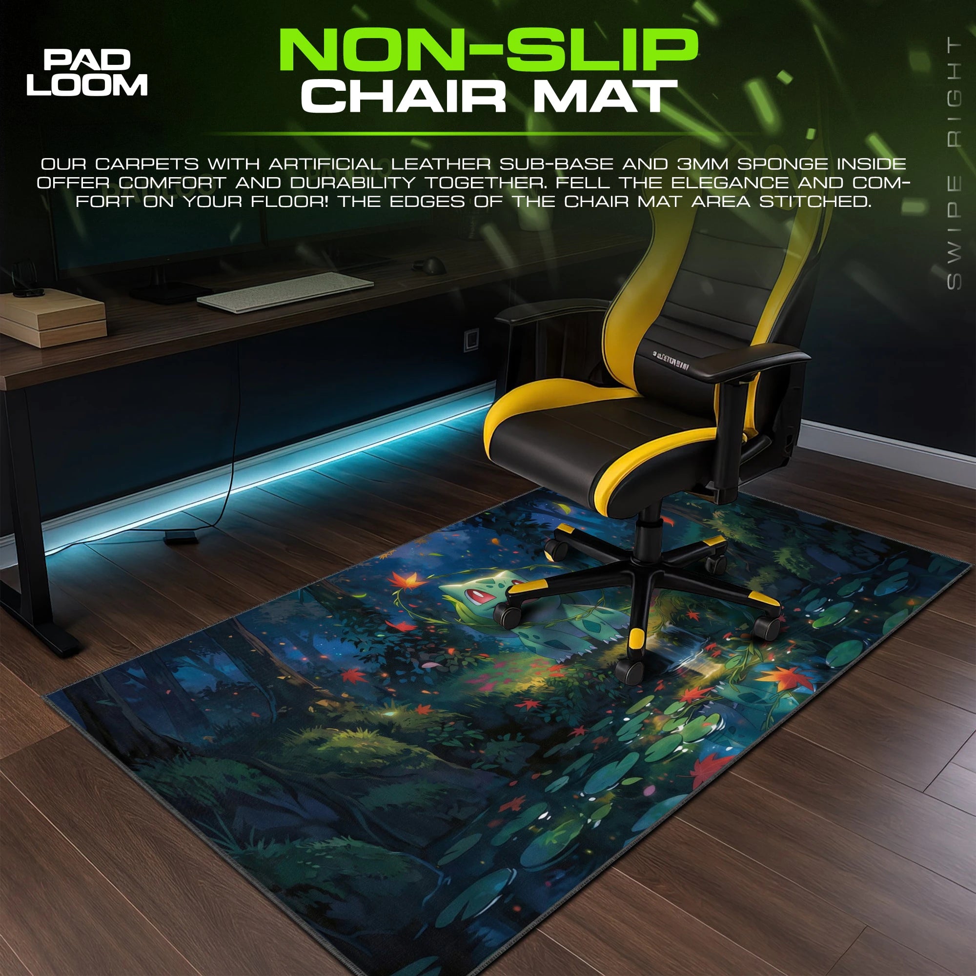Bulbasaur Moonlit Pond Mouse Pad - Pokemon Desk Mat