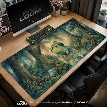 Bulbasaur Rainfall Grove Mouse Pad – gaming desk mat by Padloom