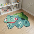 Bulbasaur shaped area rug, die-cut anime rug