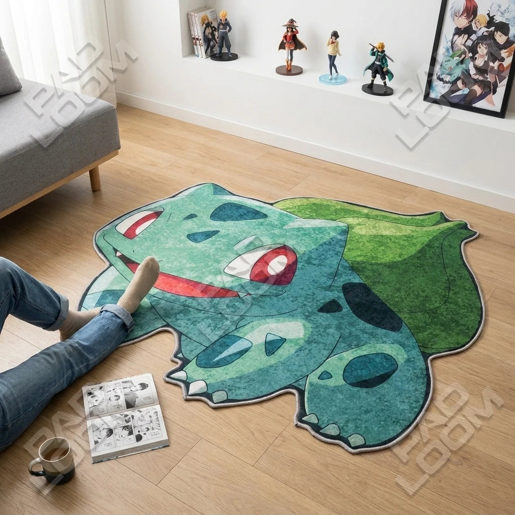 Bulbasaur Rug - Shaped Anime Area Rug