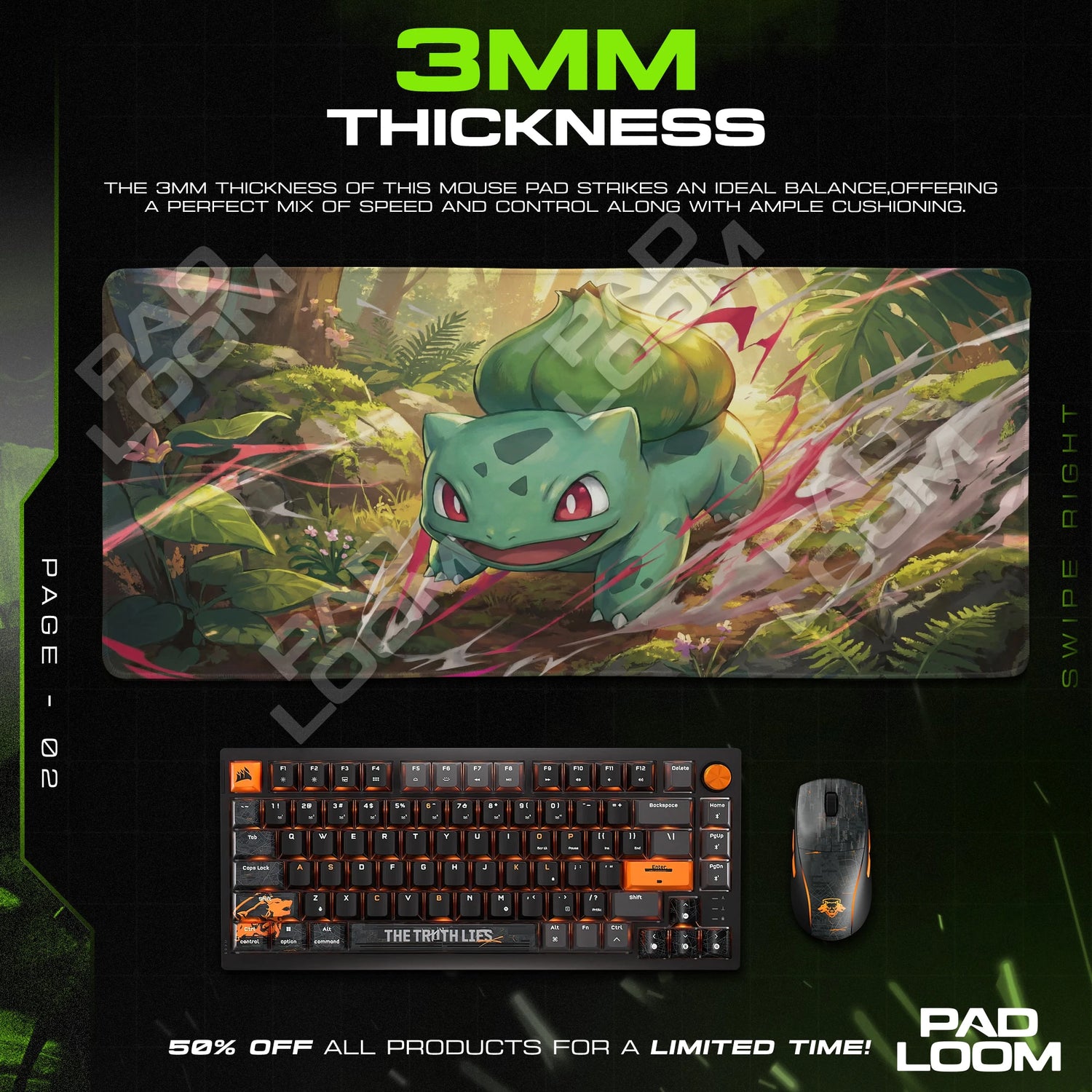 Bulbasaur Sunbeam Thicket Mouse Pad - Pokémon Mat
