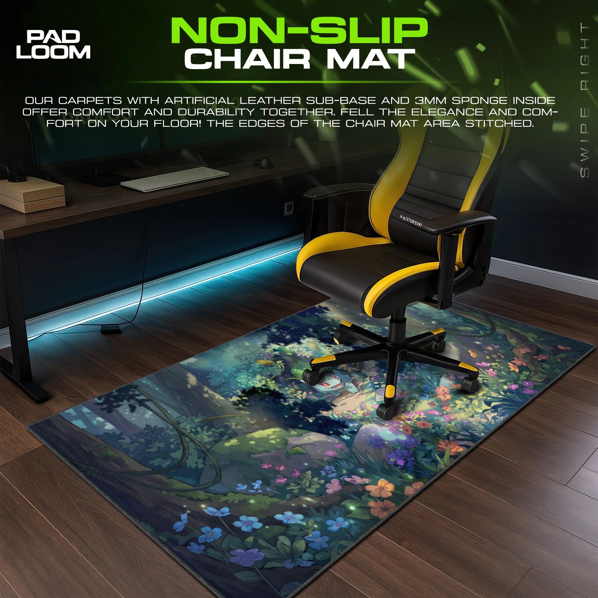 Bulbasaur Wildflower Path Mouse Pad - Pokémon Desk Mat