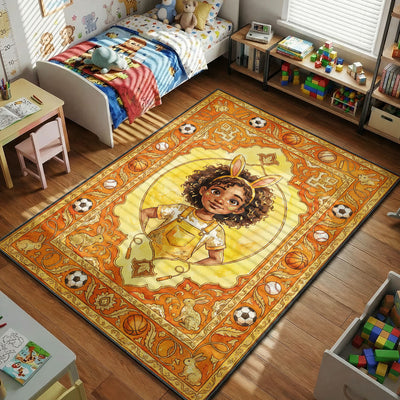 Bunny Girl Sports Rug - Kids Floor Mat