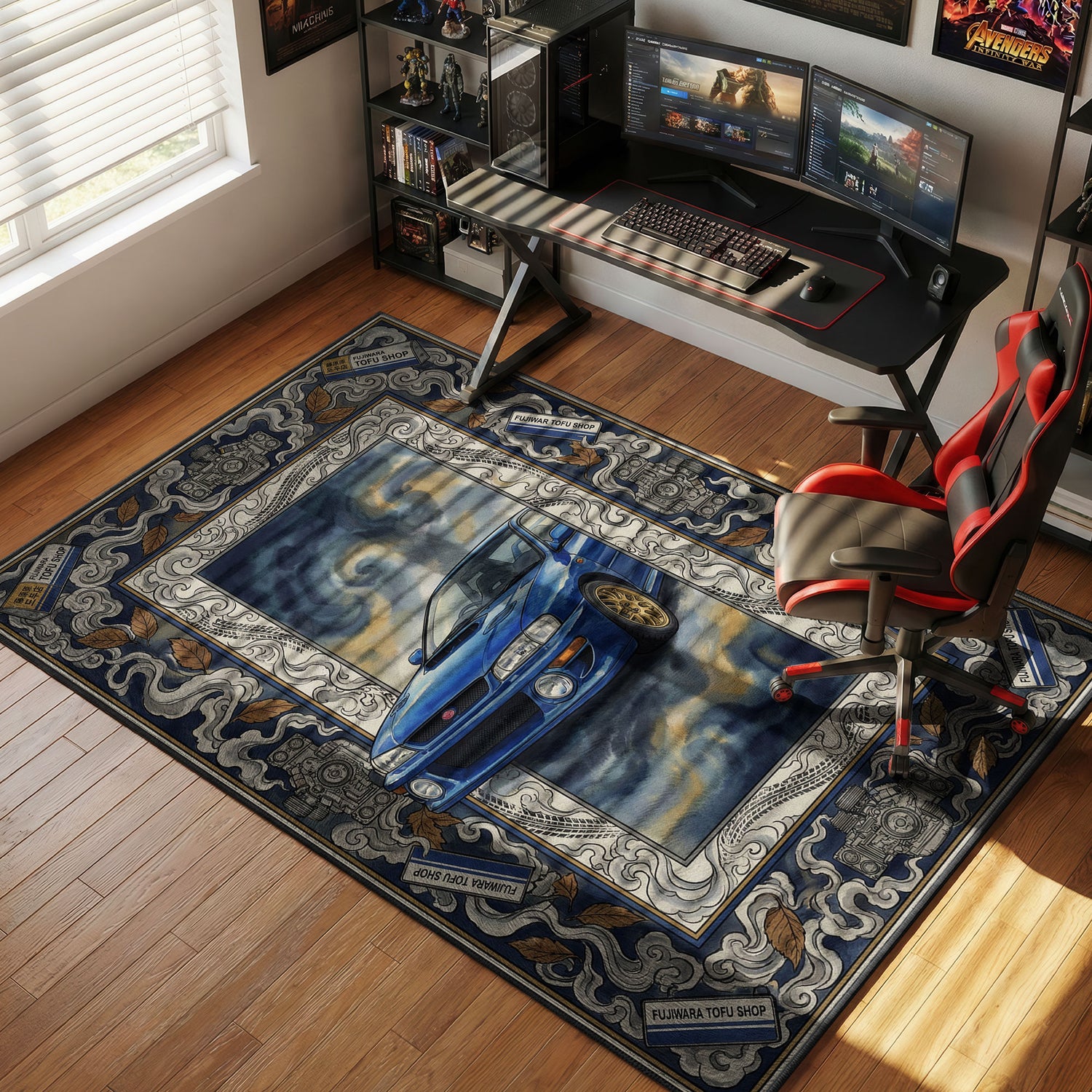 Bunta Impreza Drift Rug - Initial D Chair Mat | Padloom