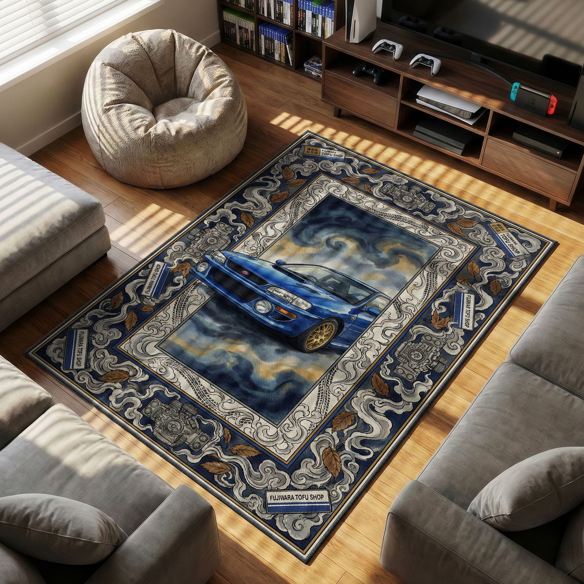 Bunta Impreza Drift Rug - Initial D Chair Mat | Padloom