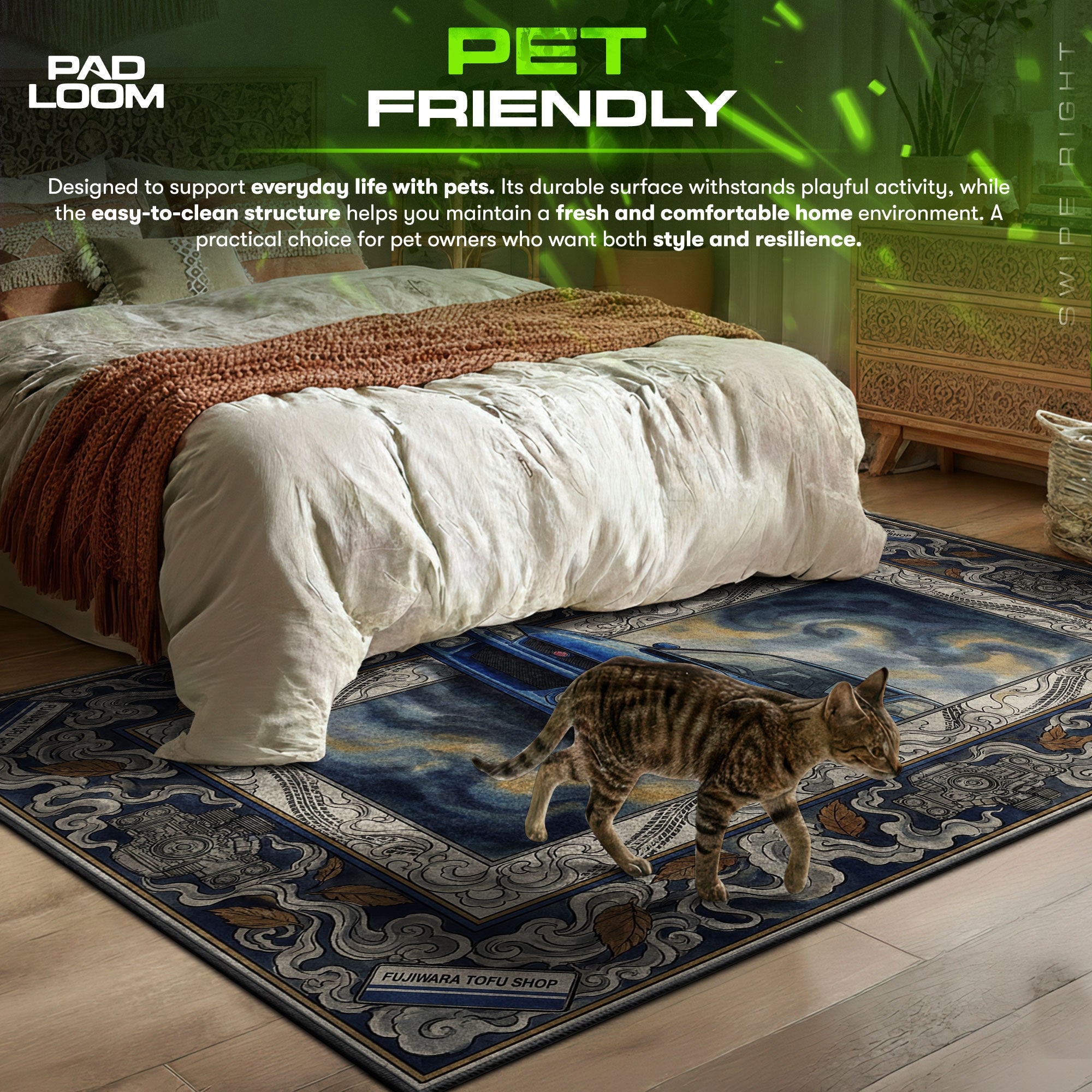 Bunta Impreza Drift Rug - Initial D Chair Mat