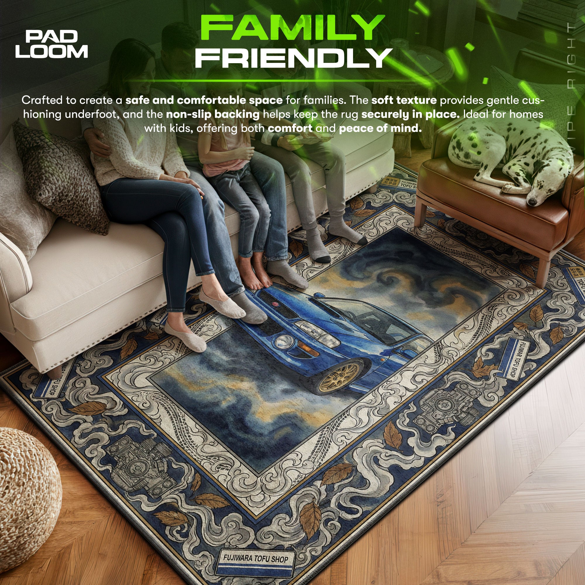 Bunta Impreza Drift Rug - Initial D Chair Mat | Padloom