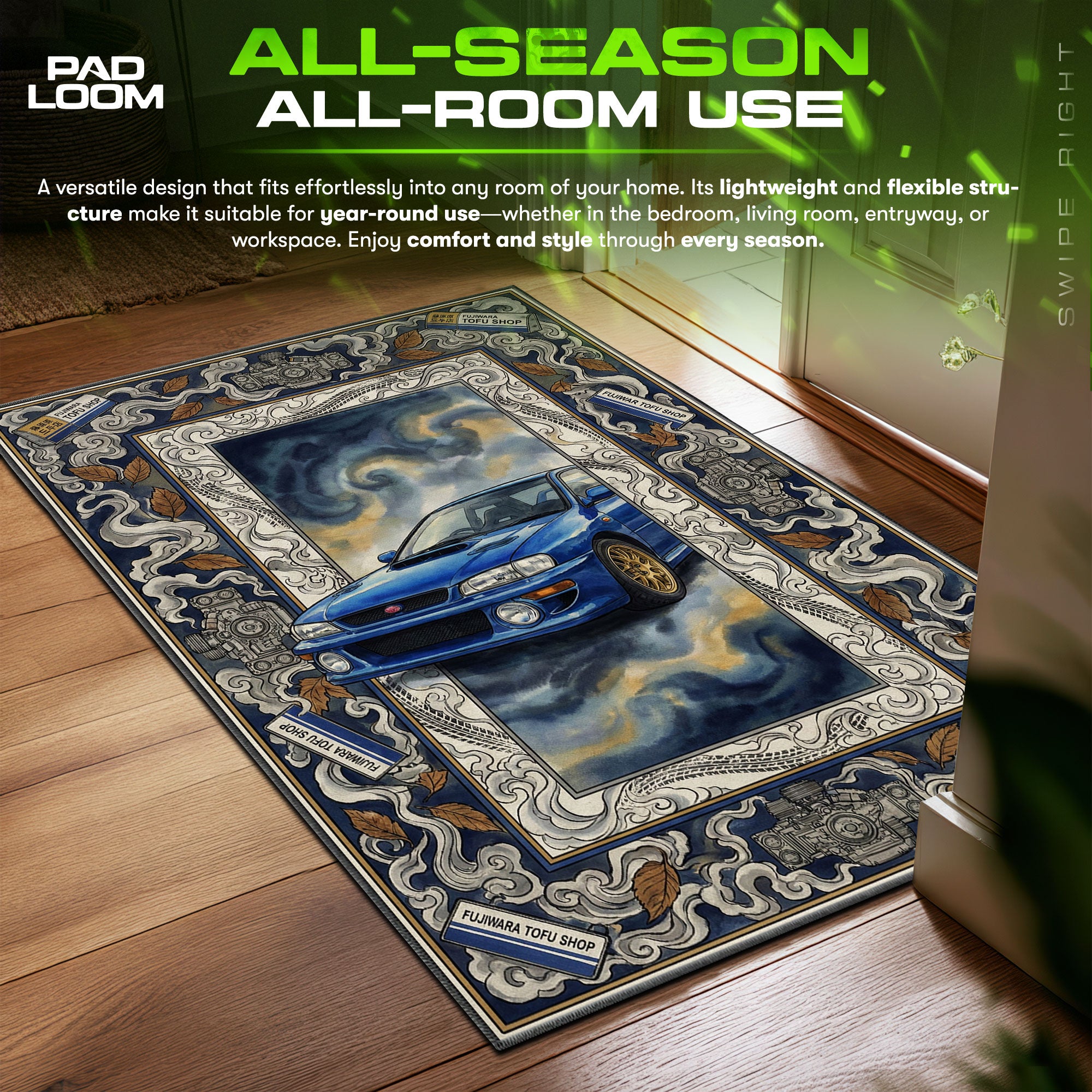 Bunta Impreza Drift Rug - Initial D Chair Mat