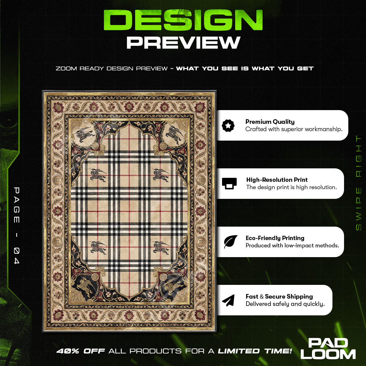 Decor character design printed on rug
