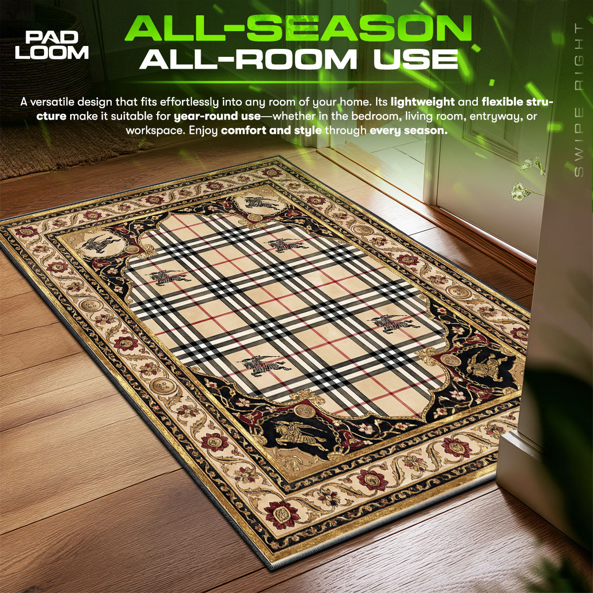 Burberry Check Luxury Streetwear Floor Decor fan rug — premium quality print