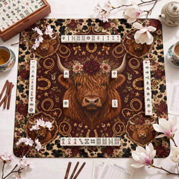 Burgundy Highland Mahjong Mat – neoprene mah jongg table mat