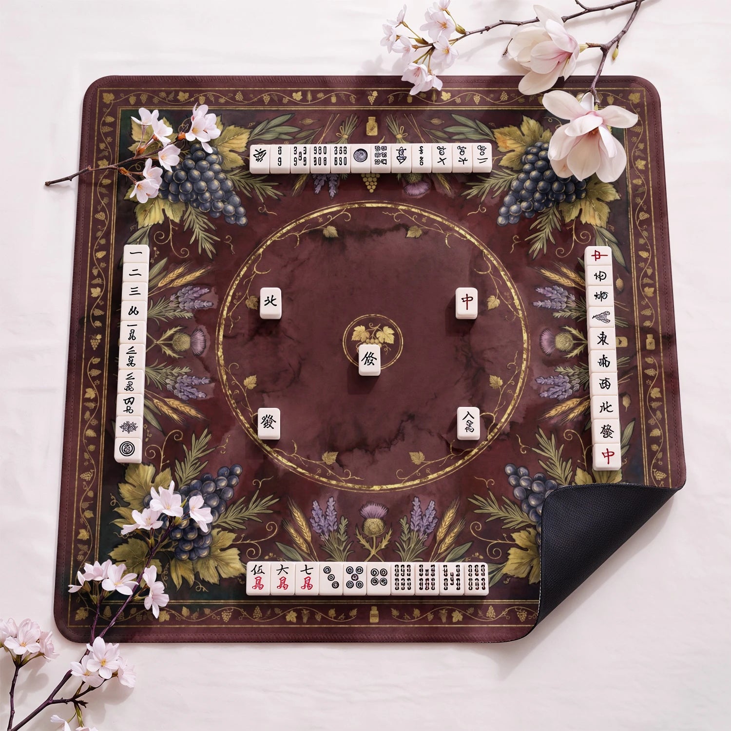 Burgundy Vineyard Mahjong Mat - Mah Jongg Mat