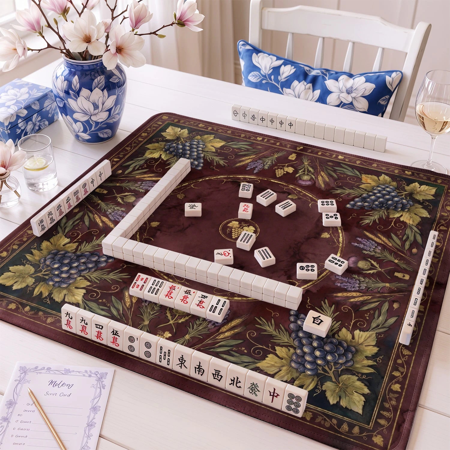 Burgundy Vineyard Mahjong Mat - Mah Jongg Mat