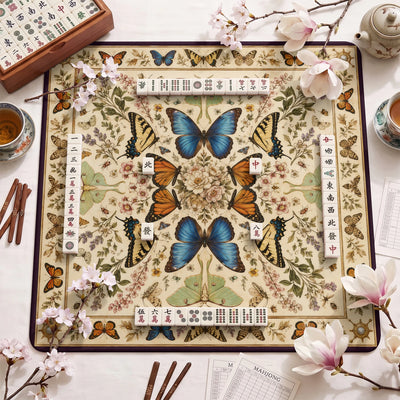 Butterfly Study Mahjong-Matte - Mah-Jongg Tischmatte