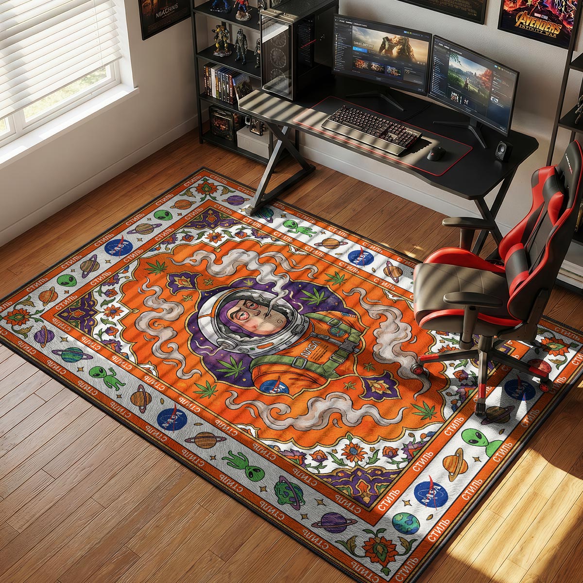 Buzz Lightyear Stoned NASA Persian Hypebeast Floor rug — main product view