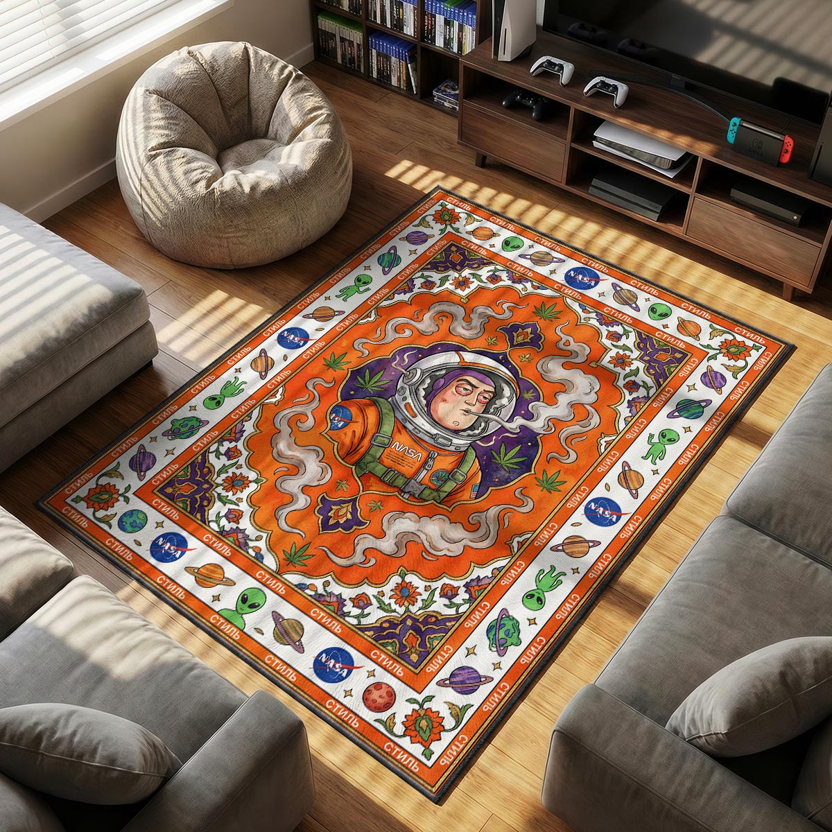Buzz Lightyear themed area rug for home decor fans