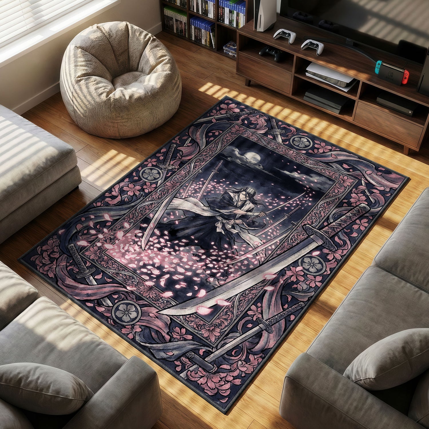 Byakuya Kuchiki Senbonzakura Rug - Bleach Chair Mat