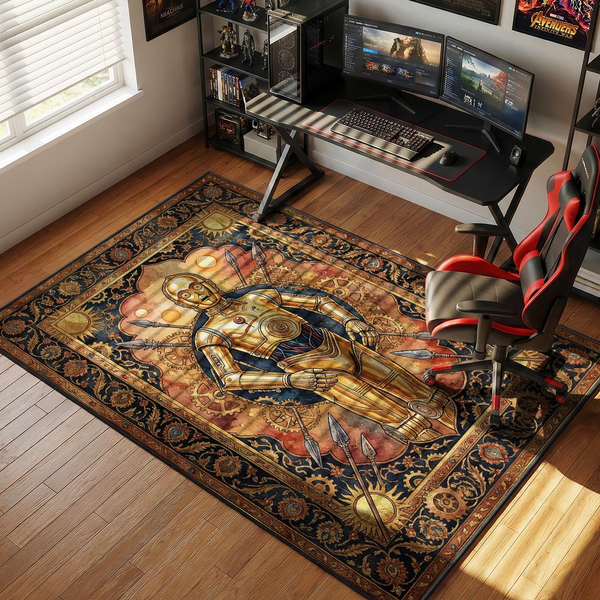 C 3PO Steampunk Gold Star Wars Room rug — main product view
