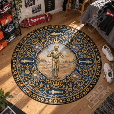 C-3PO Tatooine Round Rug - Star Wars Chair Mat