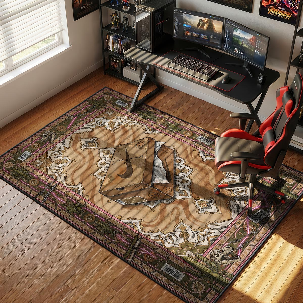 Cactus Swoosh Box Rug - Streetwear Floor Mat