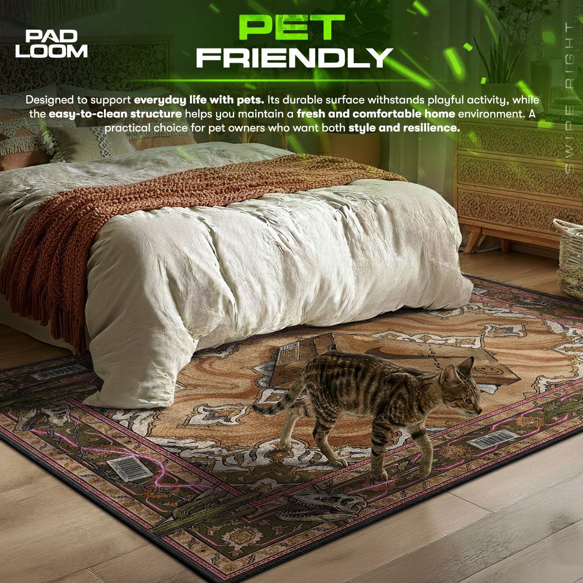 Cactus Swoosh Box Rug - Streetwear Floor Mat