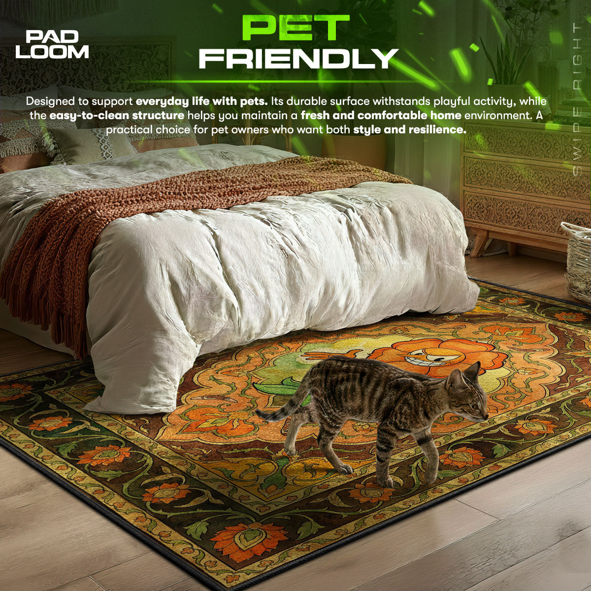 Cagney Carnation Blumenwut Teppich - Cuphead Stuhlmatte