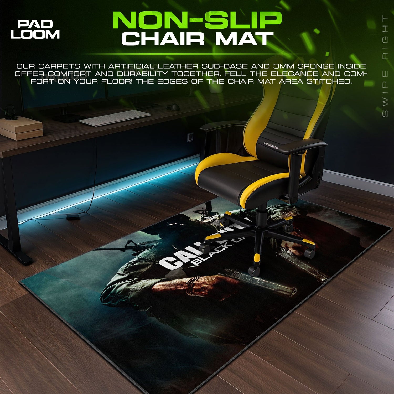 Call of Duty Mouse Pad, Black Ops Soldier Gamer Desk Mat Padloom