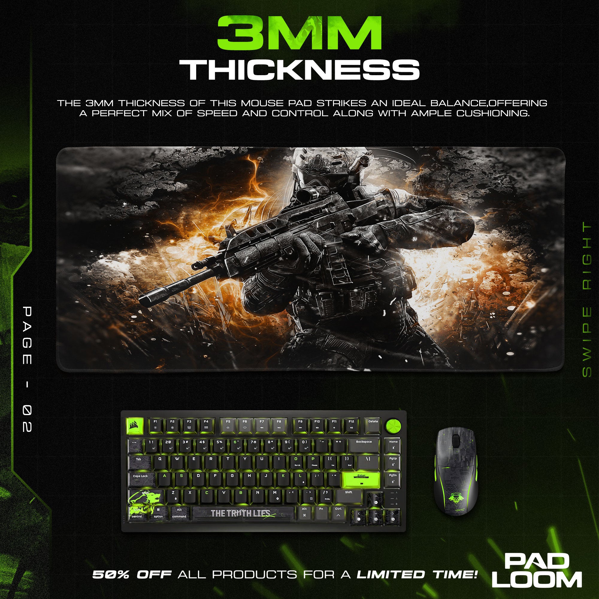Call of Duty Mouse Pad, Explosive Battle Soldier Gamer Desk Mat