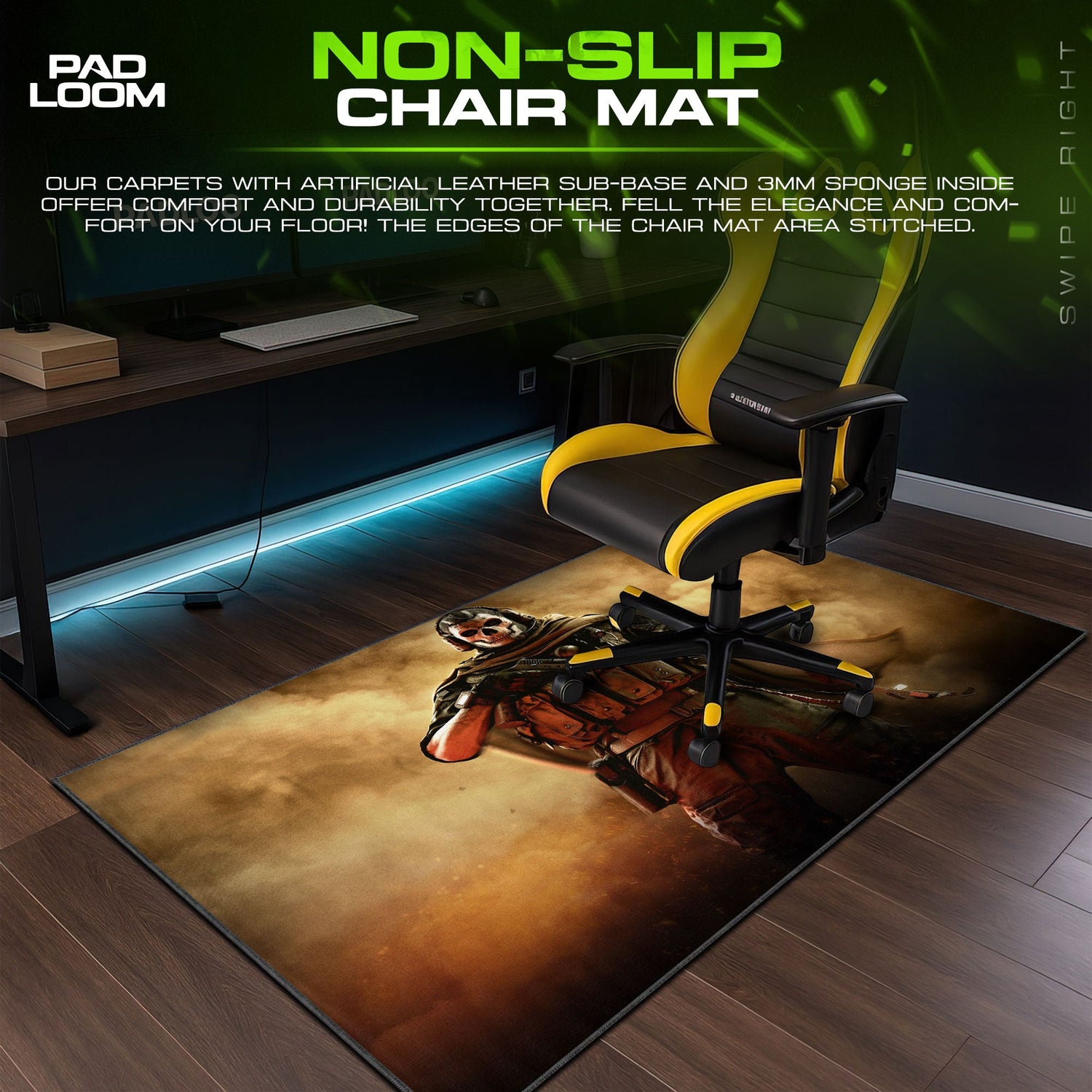Call of Duty Mouse Pad, Ghost Sandstorm Gamer Desk Mat Padloom