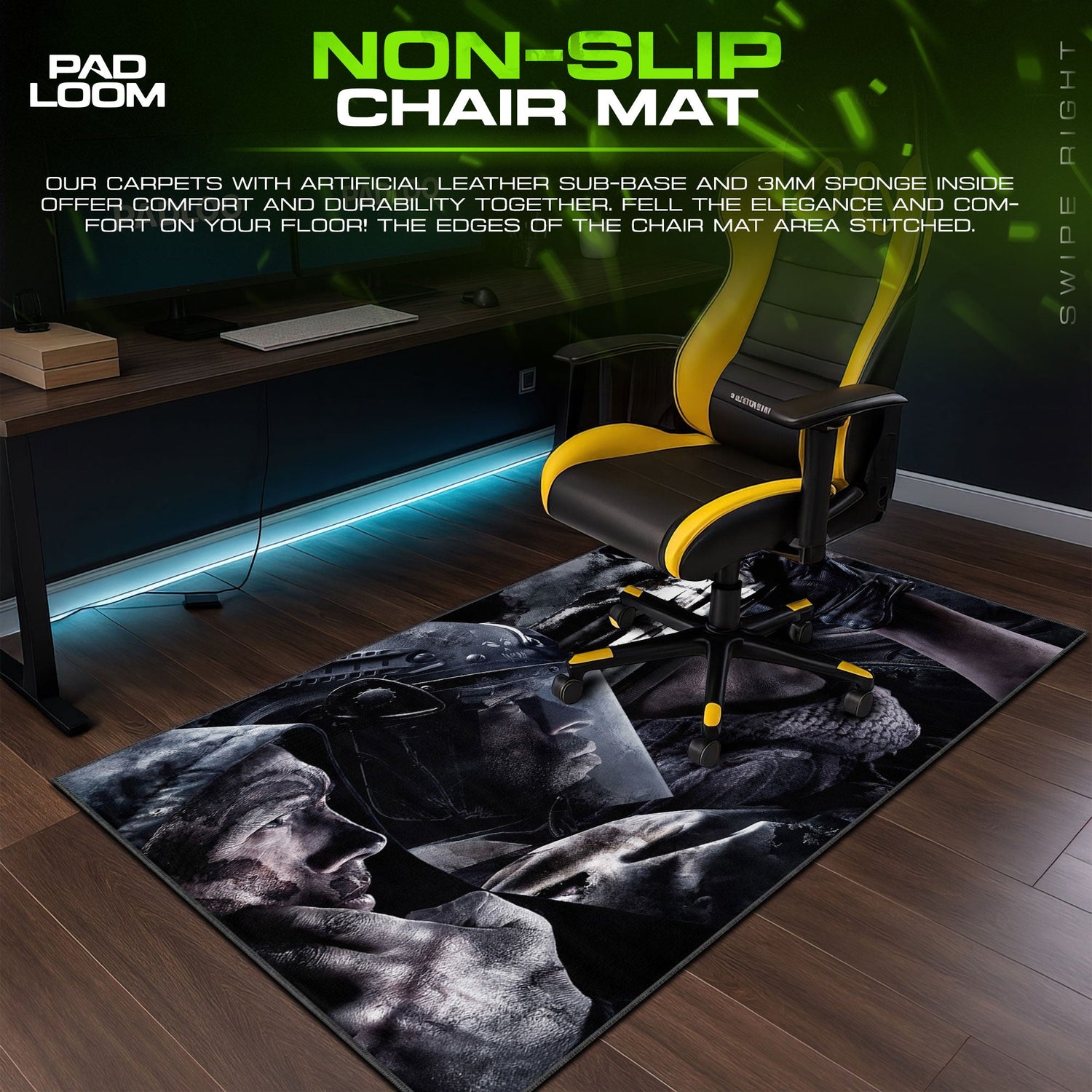 Call of Duty Mouse Pad, Soldier Shadows Gamer Desk Mat Padloom