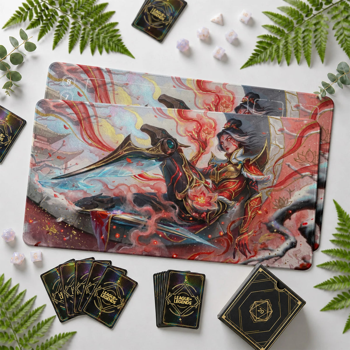 Camille Coven Riftbound TCG playmat with card zones and score track – LoL game mat