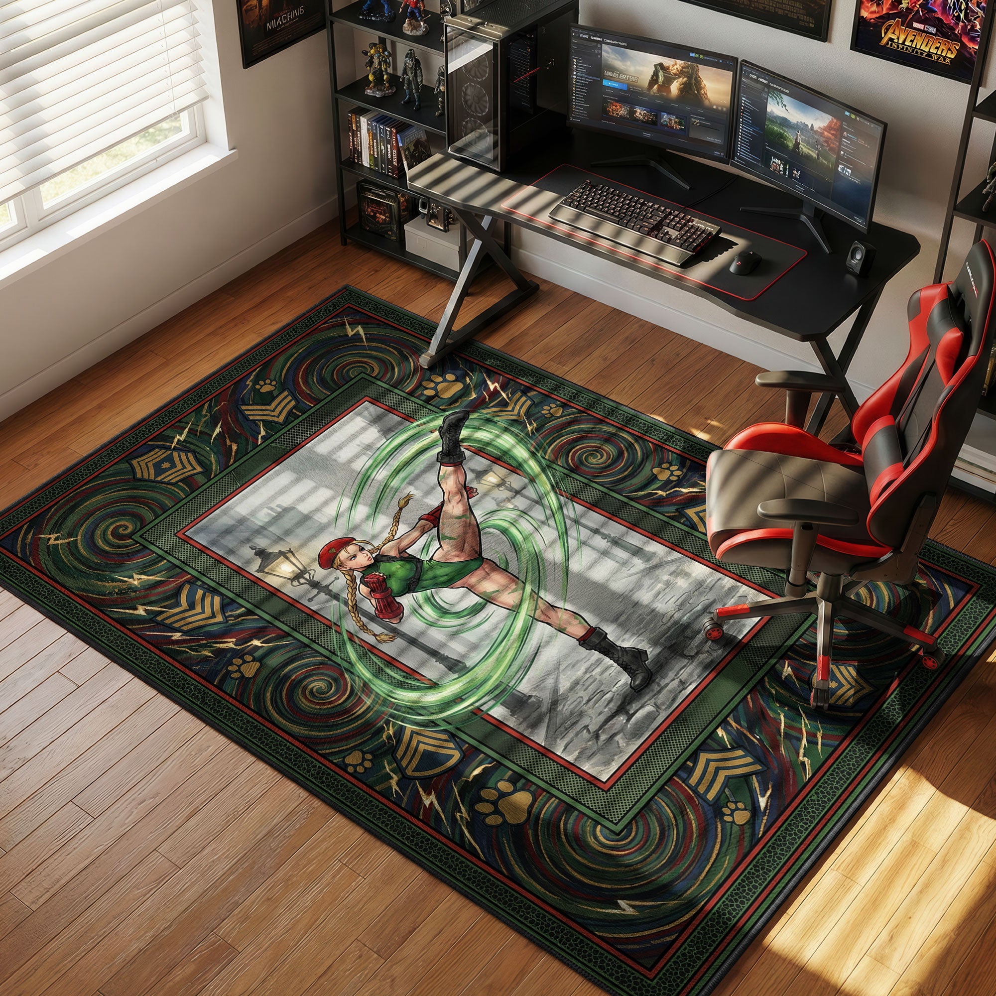 Cammy Spiral Arrow Street Fighter Chair rug — main product view