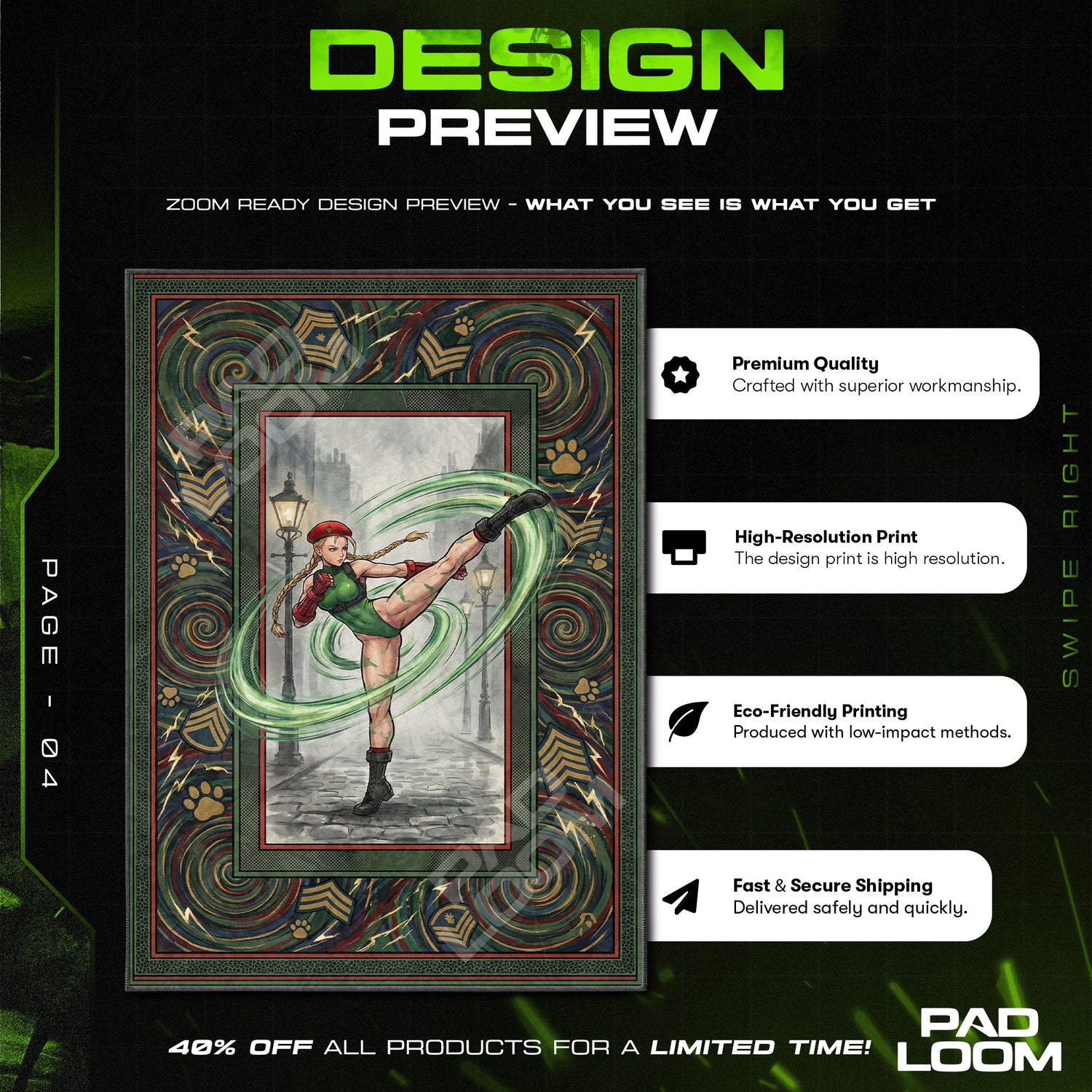 Chair character design printed on rug