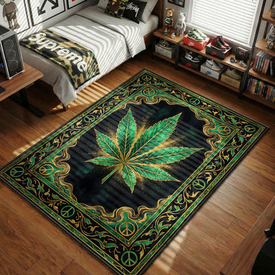Cannabis Leaf Peace Teppich - Streetwear Fußmatte