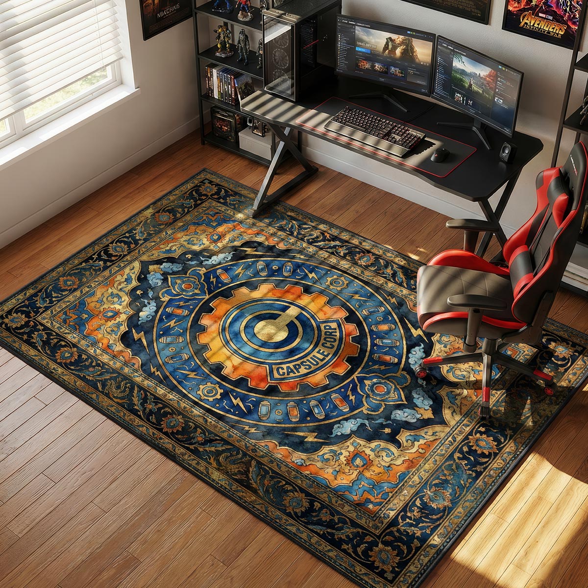Capsule Corp Tech Dragon Ball Z Chair rug — main product view