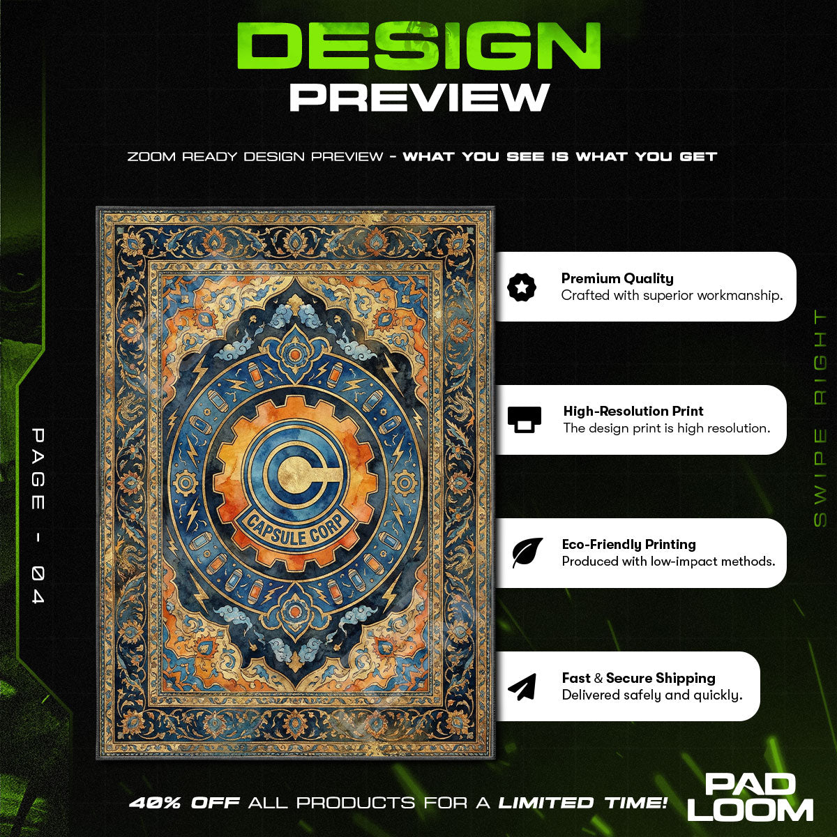 Chair character design printed on rug