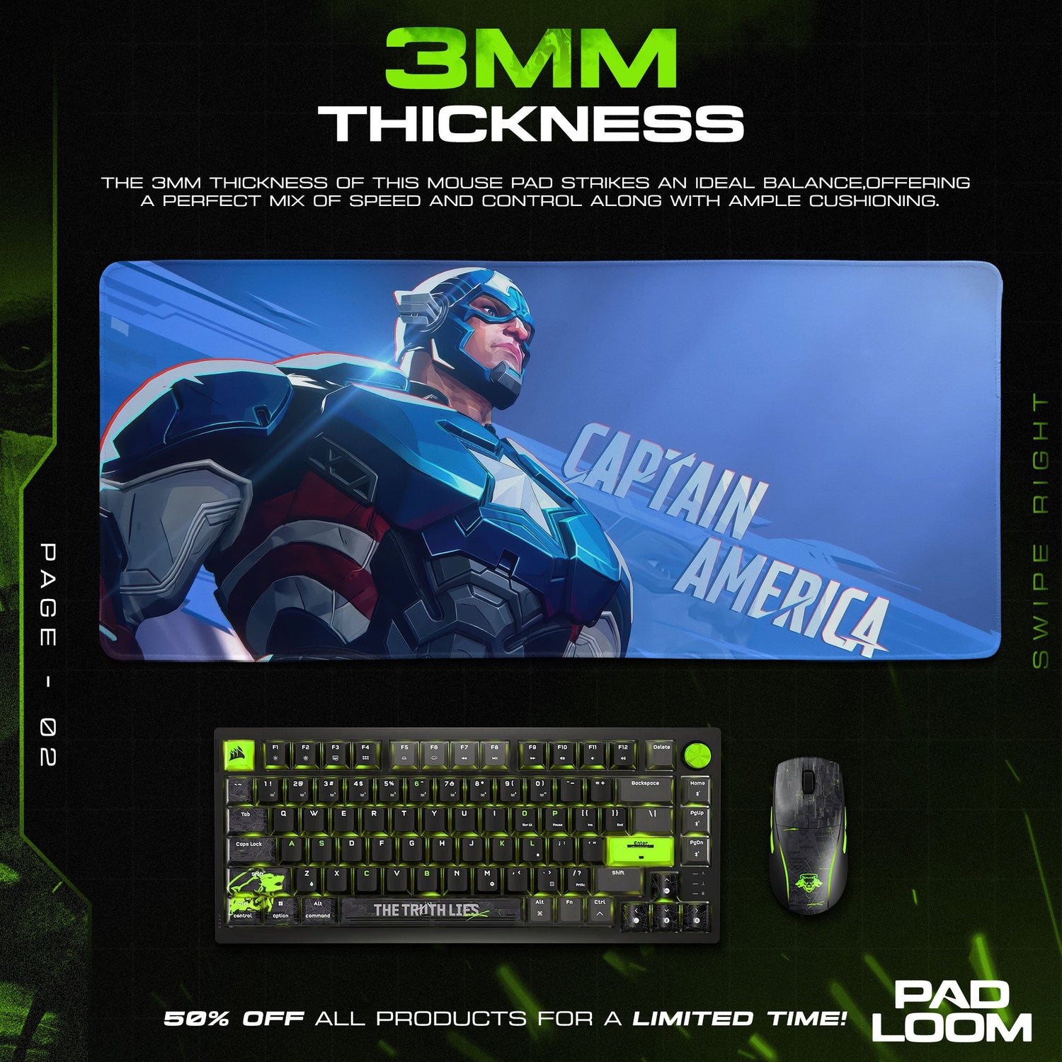Captain America Shield Armor Mouse Pad, Marvel Hero Desk Mat Padloom