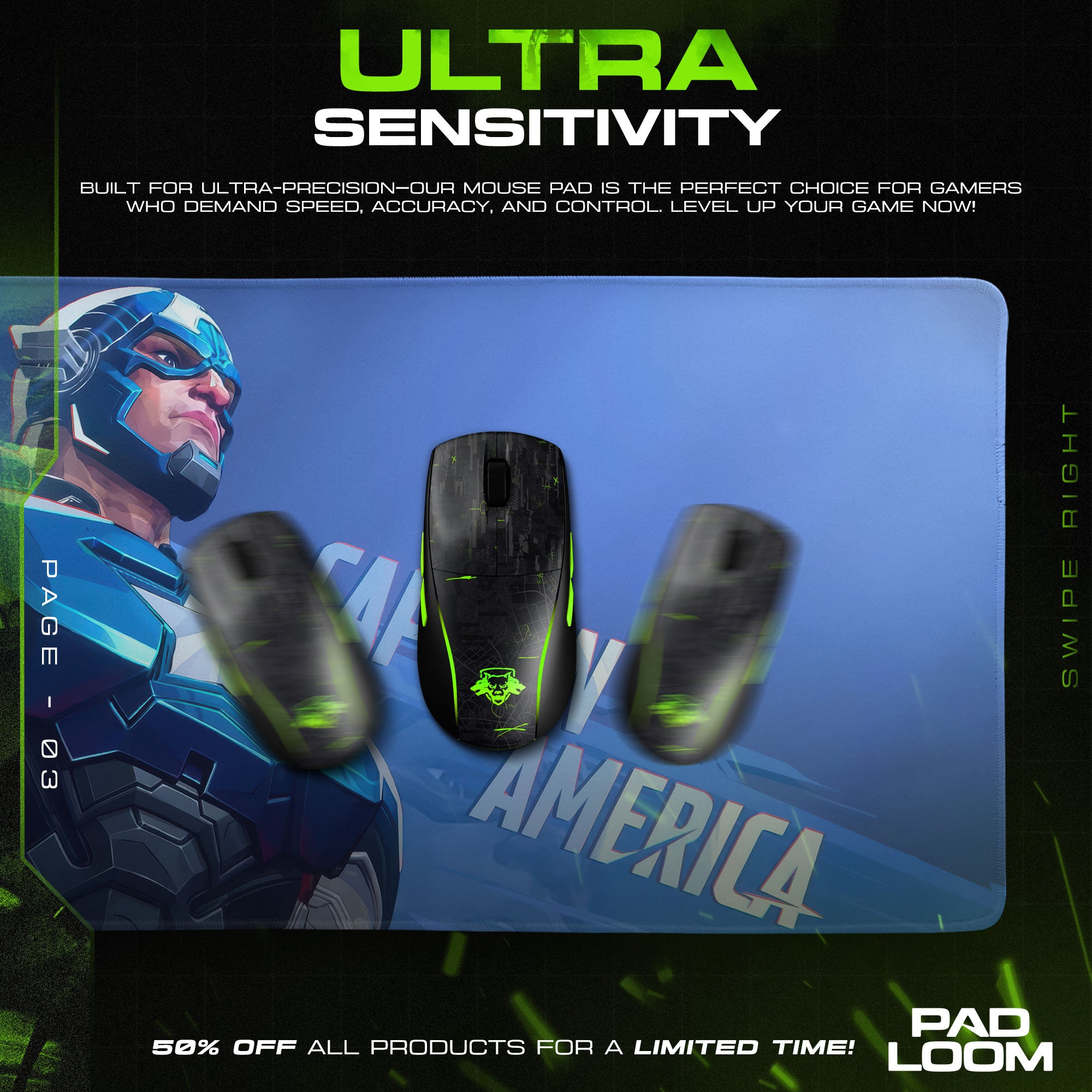 Captain America Shield Armor Mouse Pad, Marvel Hero Desk Mat