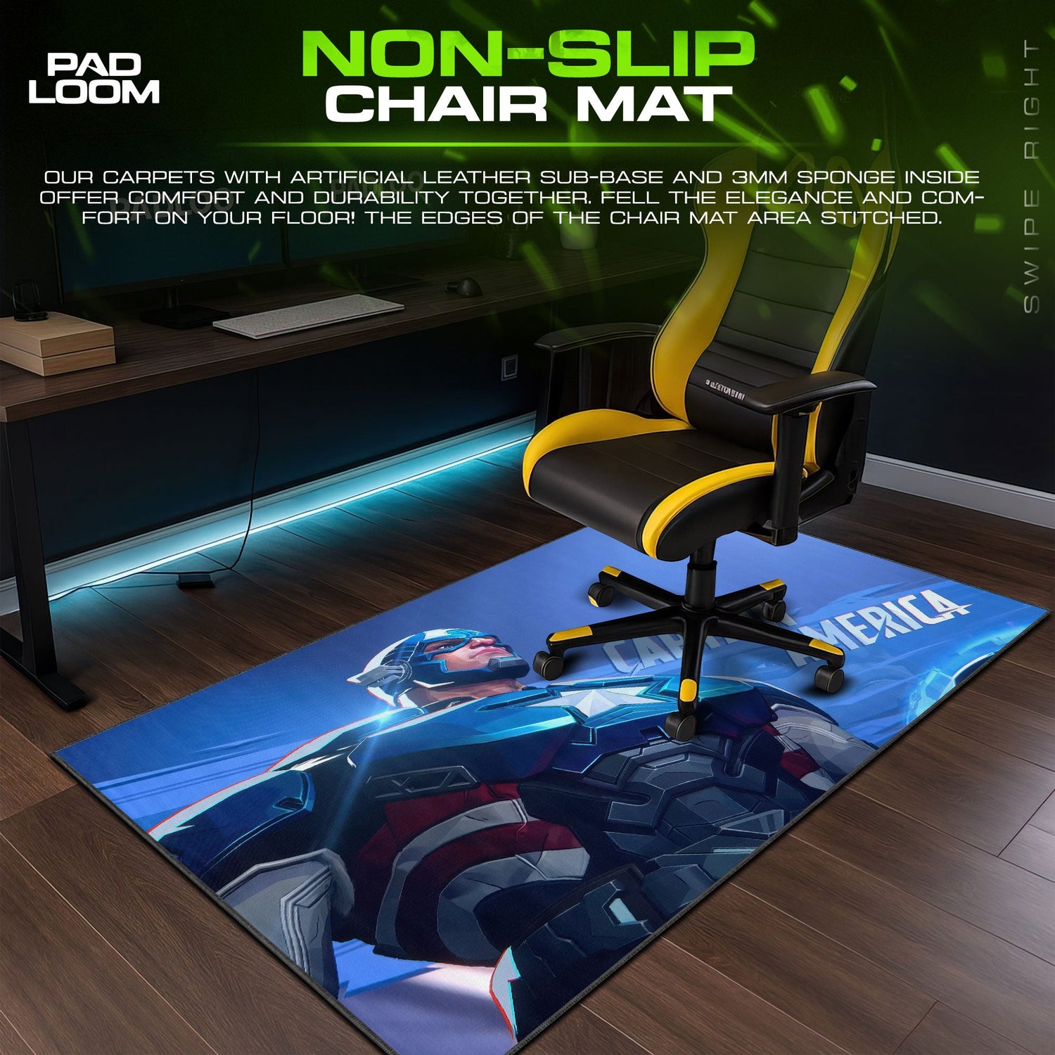 Captain America Shield Armor Mouse Pad, Marvel Hero Desk Mat Padloom