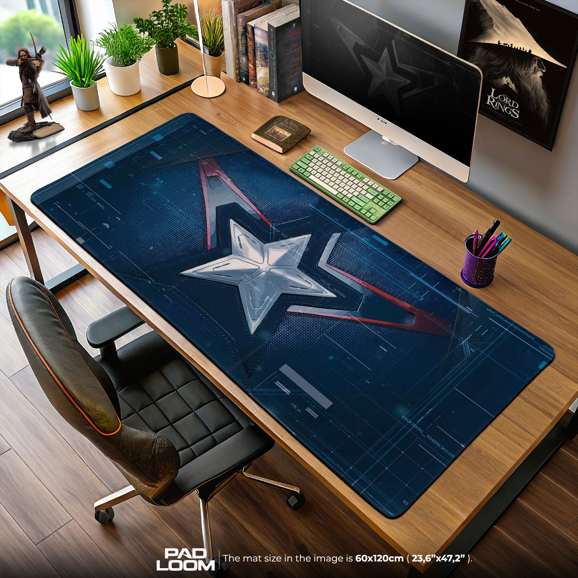 Captain America Star Shield Mouse Pad, Marvel Gamer Desk Mat – Padloom