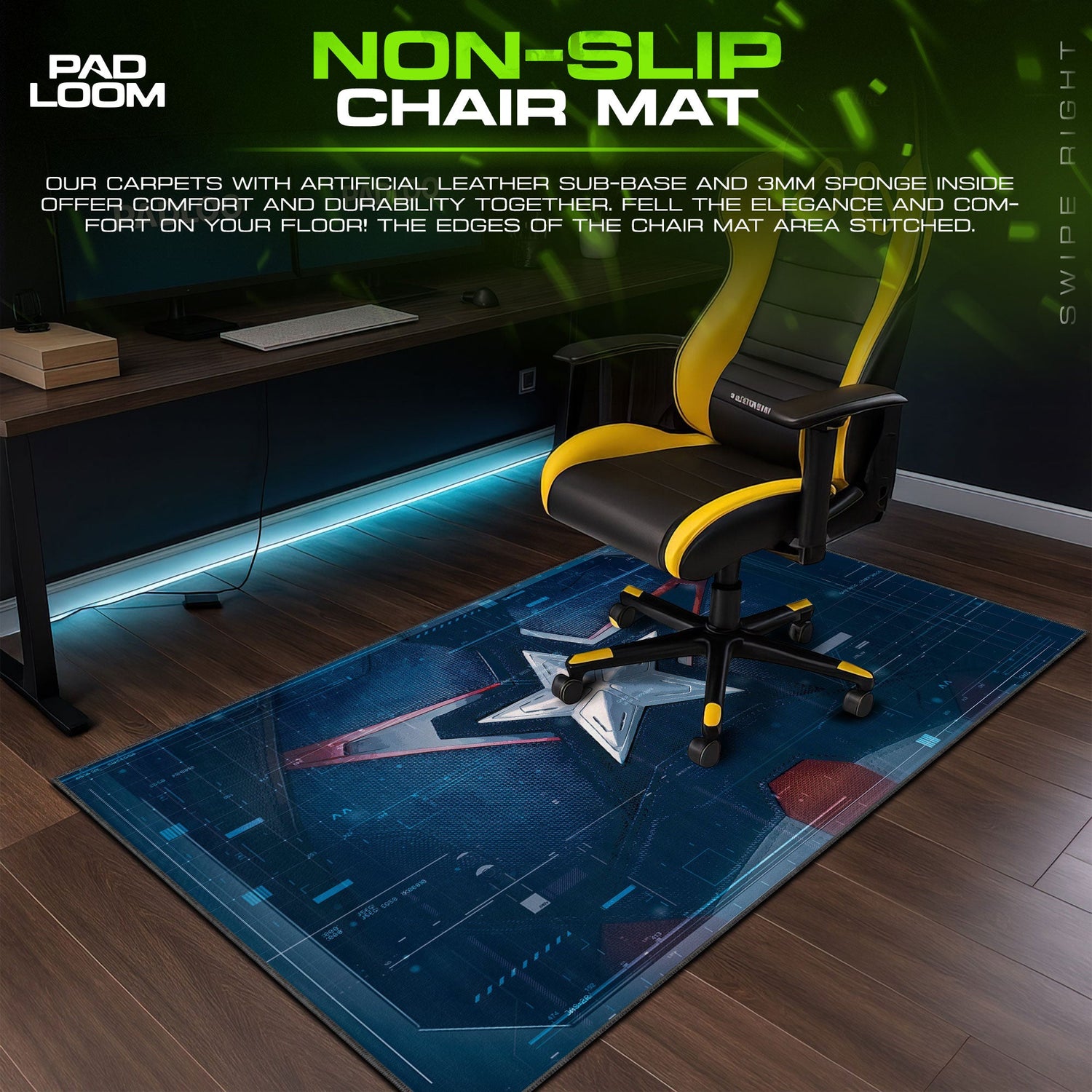 Captain America Star Shield Mouse Pad, Marvel Gamer Desk Mat Padloom