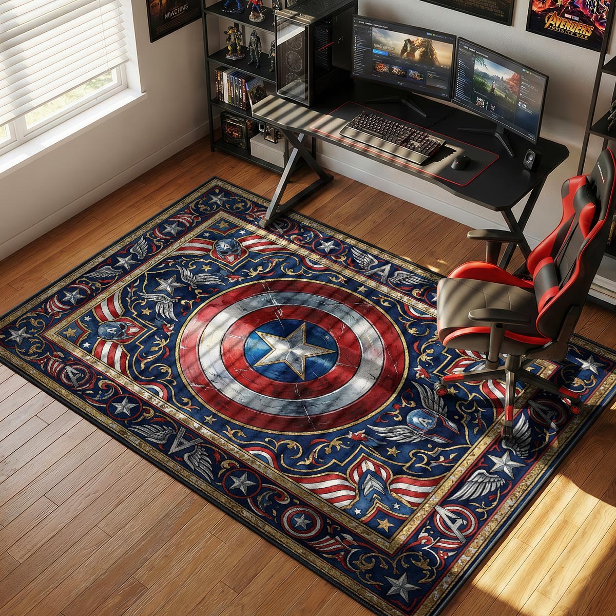 Captain America Shield Marvel Room rug — main product view
