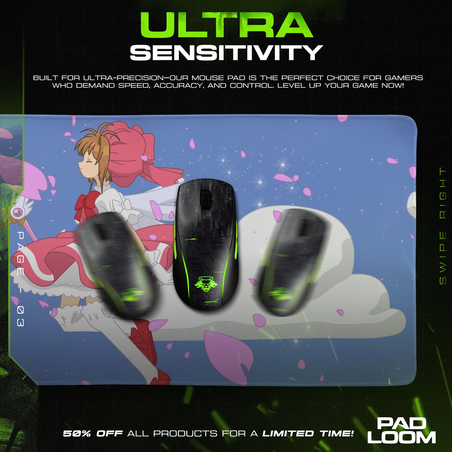 Cardcaptor Sakura Pink Dress Mouse Pad, Anime Magical Desk Mat Padloom