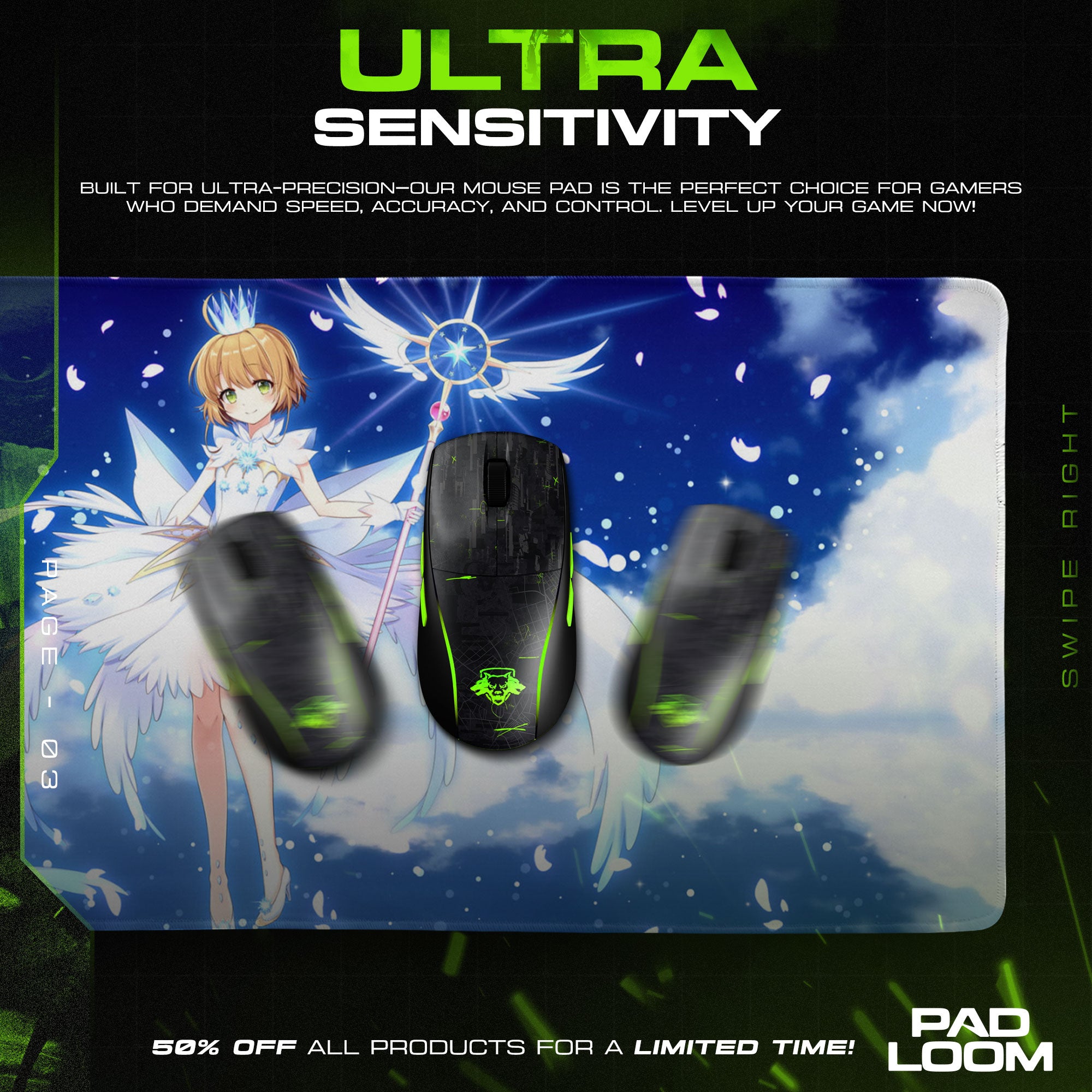 Cardcaptor Sakura White Dress Mouse Pad, Anime Magic Desk Mat