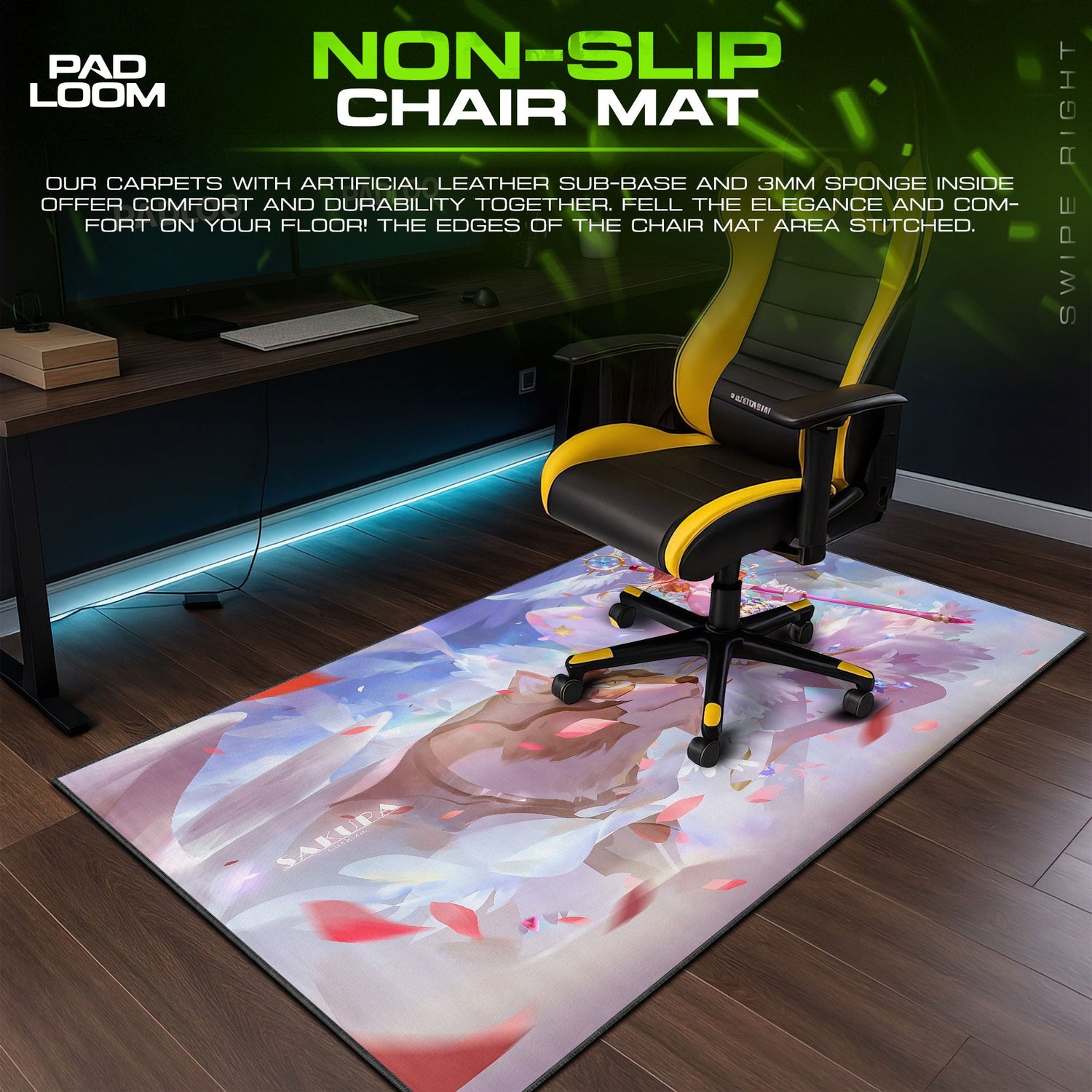 Cardcaptor Sakura Wolf Spirit Mouse Pad, Anime Fantasy Desk Mat Padloom