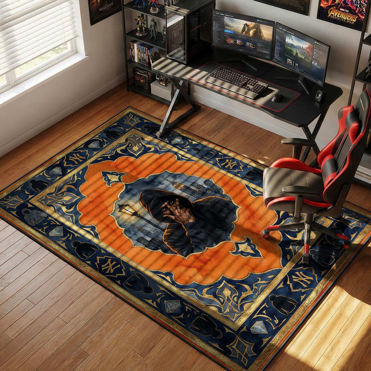 Carmelo Anthony NY Skyline Streetwear Floor rug — main product view