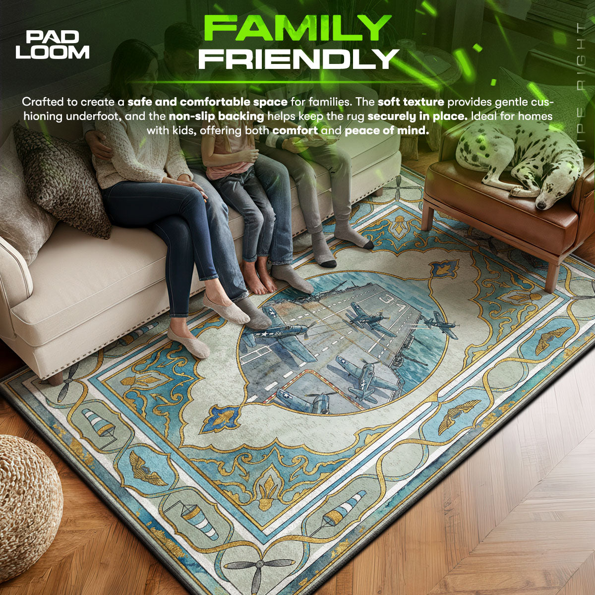 Carrier Air Wing Vintage Rug - World of Warships Chair Mat