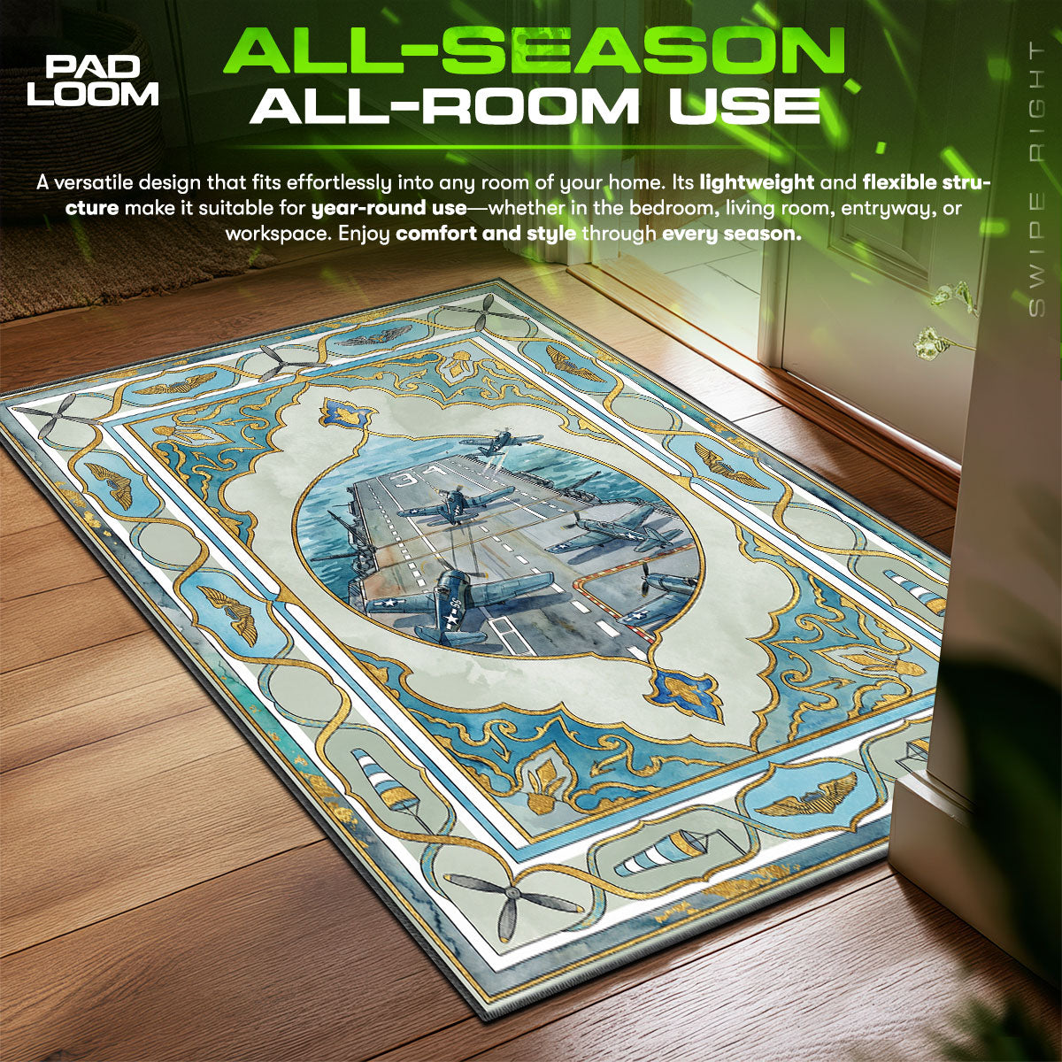 Carrier Air Wing Vintage Rug - World of Warships Chair Mat